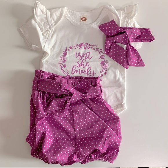 🌱2 for $15🌱 Isn’t she lovely onesie & shorts set - Picture 1 of 8